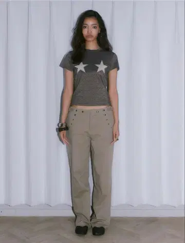 [ abeundmor ] STUDS STRAIGHT PANTS