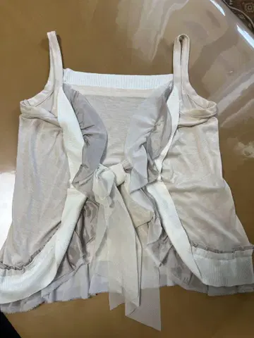 oops 리본 포함 슬리브리스 S 사이즈 베이지 뷔스티에 일본제
