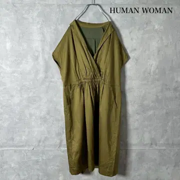 HUMAN WOMAN 코튼 슬리브리스 원피스 N1217