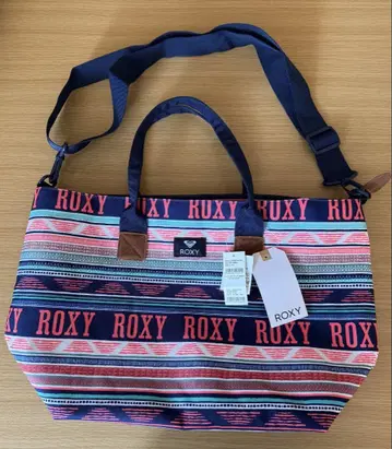 ROXY 스트라이프 패턴 비치 백 대용량