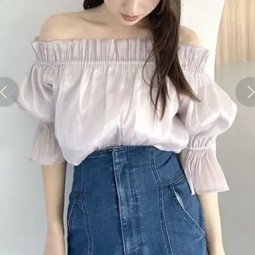 MERCURYDUO 머큐리 듀오 오프숄더 헴 벌룬 블라우스