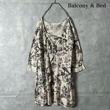 Balcony and Bed 일본제 꽃무늬 린넨 원피스 N1218