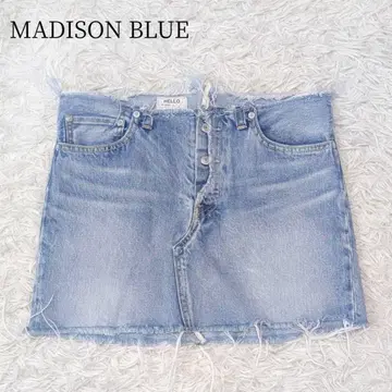 매디슨 블루 5 POCKET DENIM MINI SKIRT 데미지 가공