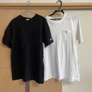 챔피온 티셔츠 2장 세트 L 사이즈 블랙 화이트
