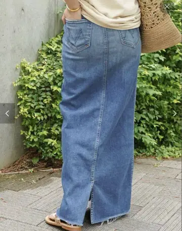 MOTHER 데님 타이트 스커트 슬릿