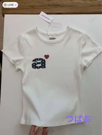 aeae 폴카 도트 자수 티셔츠 화이트