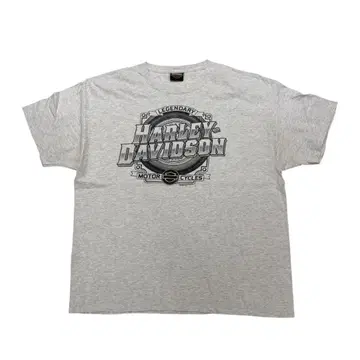 Harley Davidson 프린트 로고 티셔츠 그레이