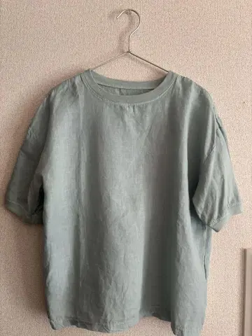 나카가와 마사시치 상점 린넨 티셔츠 청자