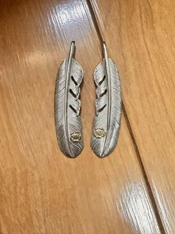 깃털 모티브 목걸이 실버