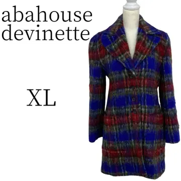 새상품급 abahouse devinette 체크 무늬 체스터 코트 LL