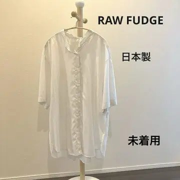 RAW FUDGE 일본제 밴드 카라 백 트위스트 셔츠 튜닉 OFFW
