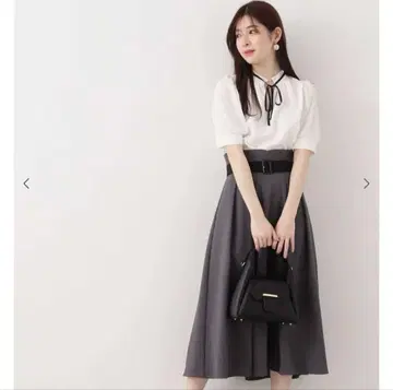 택 포함 새상품 프로포션 바디 드레싱 리본 포함 블라우스 M