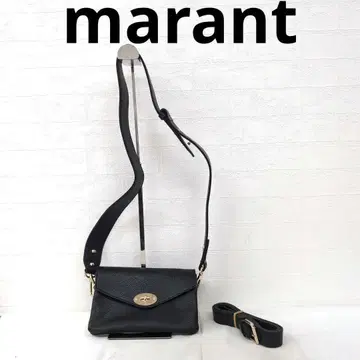 242 marant 블랙 가죽 숄더백 골드 금장 장식