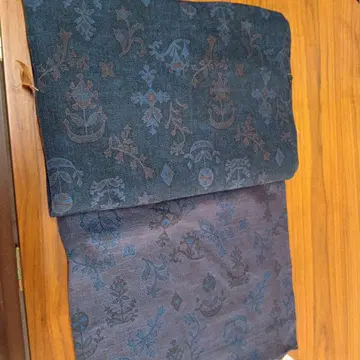 기모노 옷감 일품 네이비 컬러 패턴  약 40cm x 1200cm