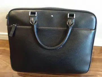 MONTBLANC 비즈니스 백 블랙 가죽 이탈리아제 브리프케이스