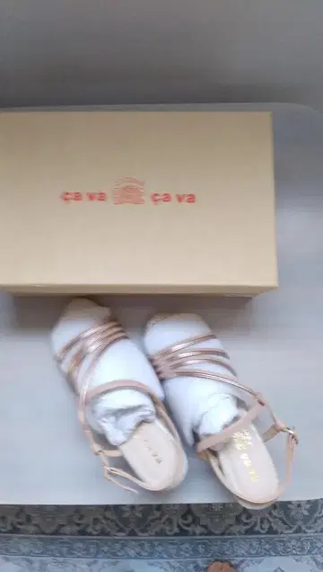 GA VA 베이지 웨지솔 샌들 23.0cm