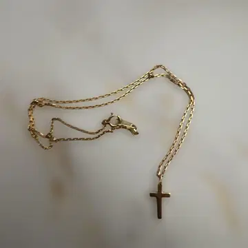 로쏘에블루 금 크로스 목걸이
