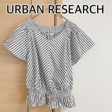 URBAN RESEARCH 어반 리서치 스트라이프 반팔 블라우스