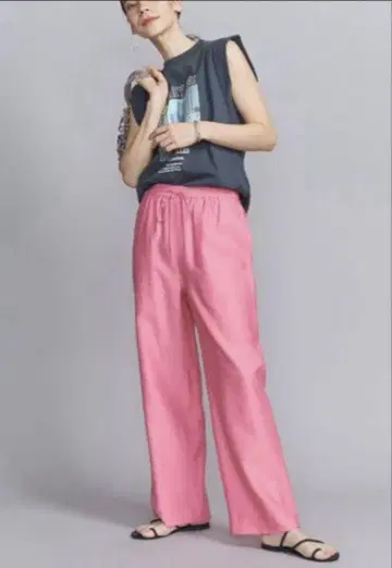 BEAUTY&YOUTH 이지 팬츠 핑크 S