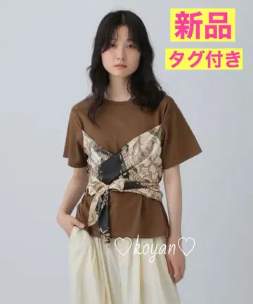 새상품 렙심 스카프 뷔스티에풍 풀오버 브라운