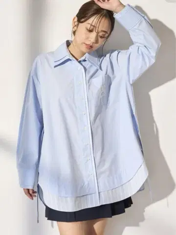 snidel Sustainable 레이어드 셔츠 튜닉