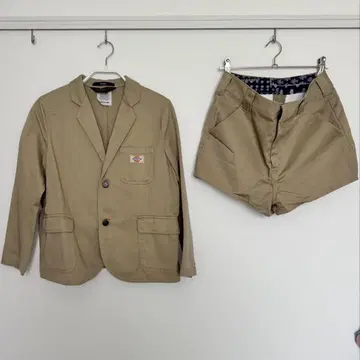Dickies 베이지 자켓 숏팬츠 세트 M