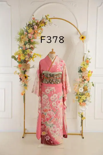 후리소데 세트 [ F378 ] 핑크 화이트
