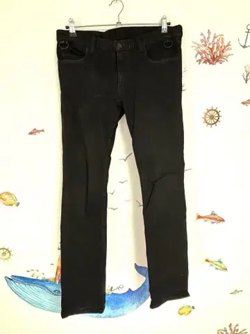 넘버나인 스트레치 스키니 데님 페인 기간 하트 눈물 패치