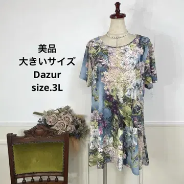 새상품급 빅 사이즈 Dazur 플라워 튜닉