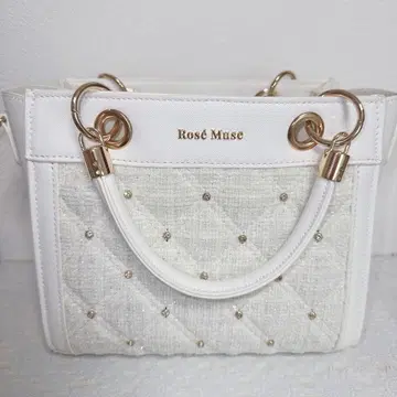 Rose Muse Tweed quilting tote S 화이트
