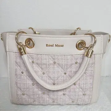 Rose Muse Tweed quilting tote S 핑크