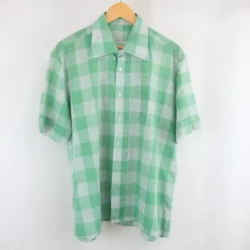 VINTAGE 체크 오버 사이즈 와이드 실루엣 셔츠 구제 의류