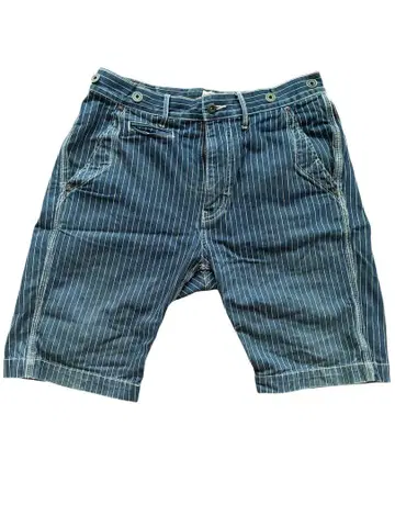 Schott 스트라이프 데님 숏 팬츠