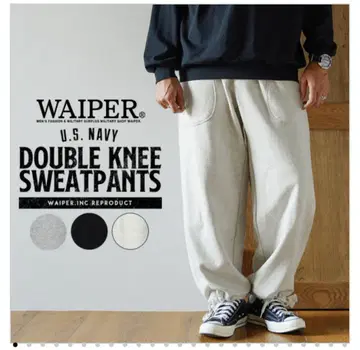 WAIPER 미군 US NAVY 더블니 스웨트 팬츠 L BLACK