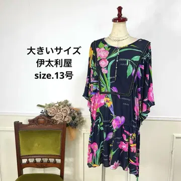 빅 사이즈 이타리야 플라워 튜닉