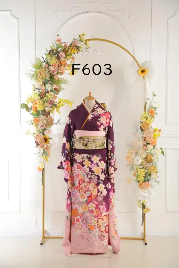후리소데 세트 [F603] 보라색 핑크