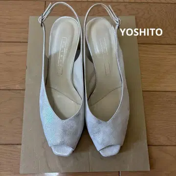 YOSHITO 실버 오픈토 샌들 백 트랩