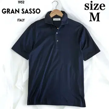 GRANSASSO 현행 24SS 스무스 코튼 피케 셔츠 네이비 M