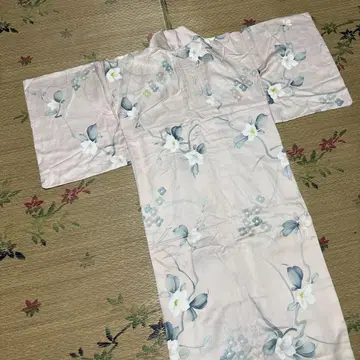 여름 핑크 꽃무늬 코몬 기모노