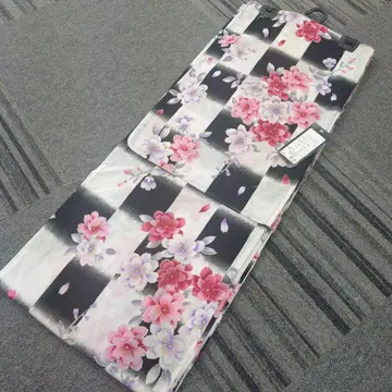 빅 사이즈 유카타 4L5L 격자 꽃무늬 유카타 단품