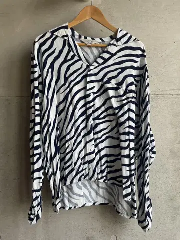 18SS SUNSEA ZEBRA GIGORO SHIRT 제브라 네이비