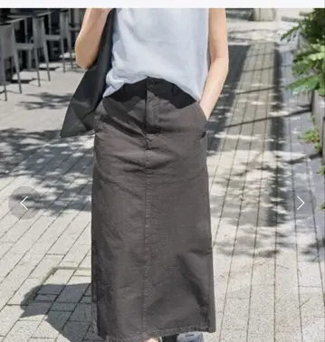 Spick and Span 가먼트 다이 타이트 스커트 블랙