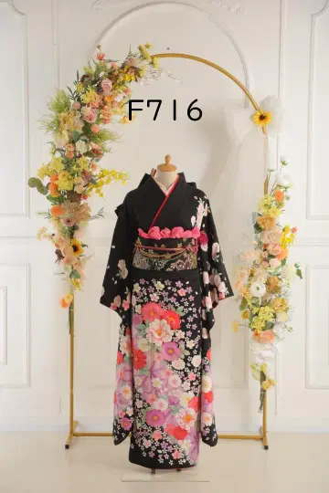 후리소데 세트 [ F716 ] 블랙 핑크
