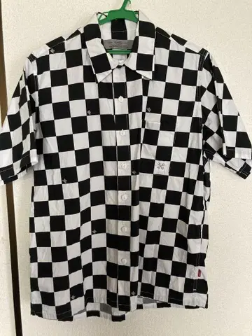 BLUCO WORK GARMENT 체크 셔츠 블랙 화이트 반팔