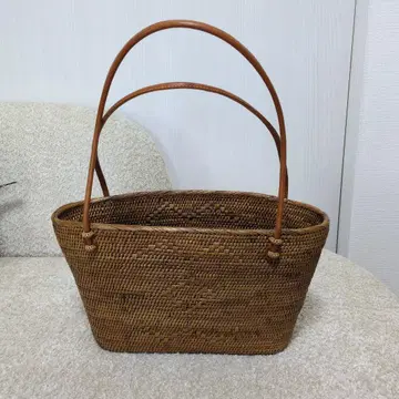 브라운 바스켓백 핸들 잡화 봉투 포함