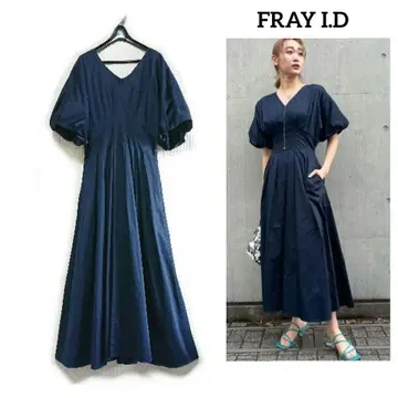 FRAY I.D V넥 허리 턱 원피스
