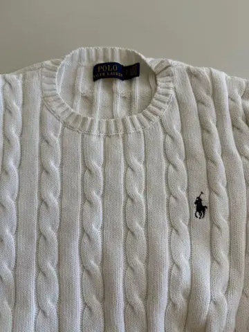 Polo Ralph Lauren 케이블 니트 스웨터 S P 화이트