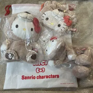 헬로키티 NICI 콜라보 한정판 봉제 인형 파우치 펜 케이스 3종 세트