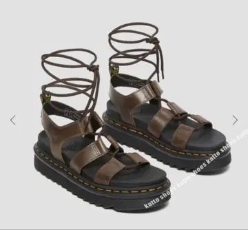 닥터마틴 Dr.Martens 레이스업 통굽 샌들 브라운