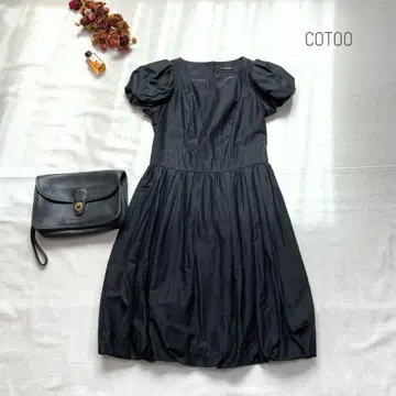 새상품급 COTOO SHUZO 퍼프 슬리브 벌룬 원피스 블랙 M